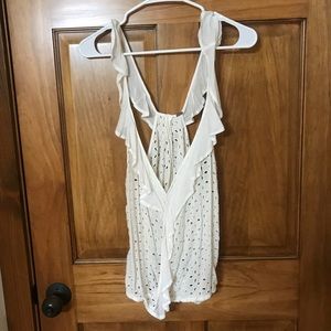 White lace/ruffle tank